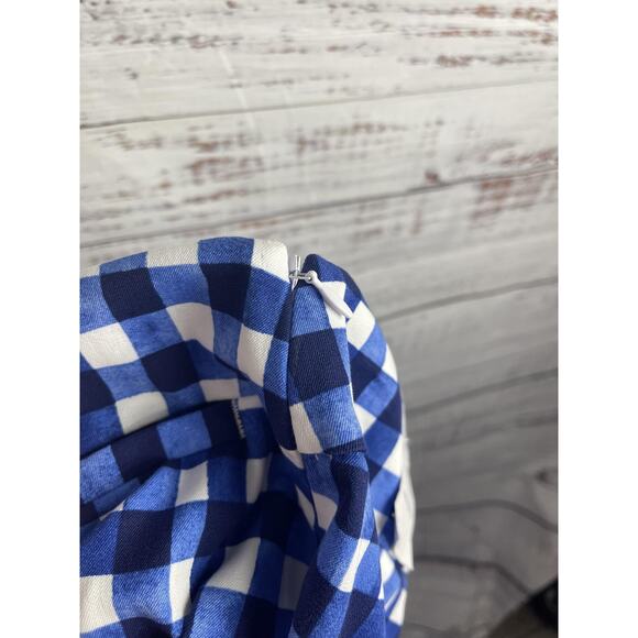 Talbots Pants Women's 14 Blue White Chatham Ankle Gingham Check Slim Leg Stretch - Picture 8 of 12